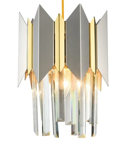 Светильник подвесной QUEEN 79006/1W BRASS SILVER Natali Kovaltseva прозрачный серебряный 1 лампа, основание латунь в стиле современный  фото 2